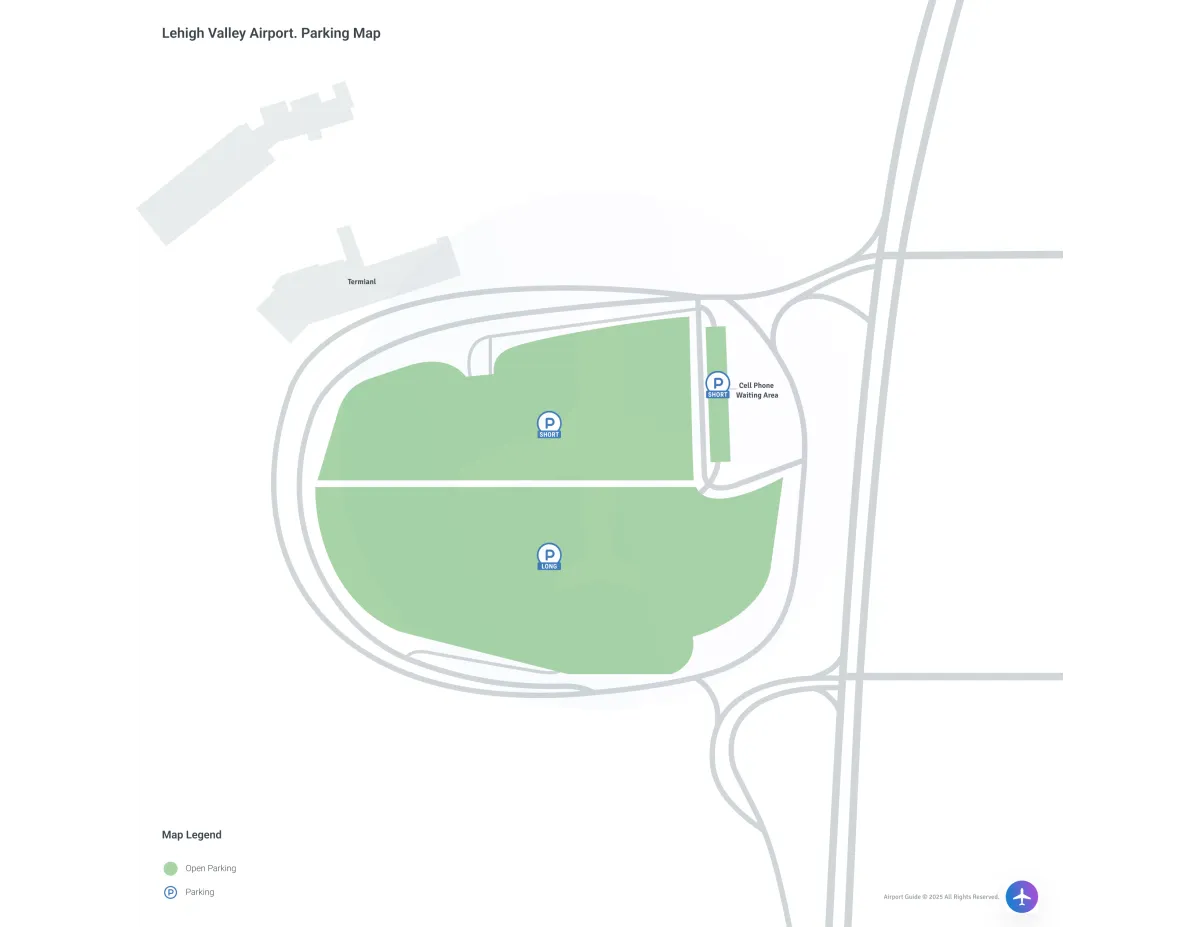 Lehigh Valley International Airport (ABE) Parking Map