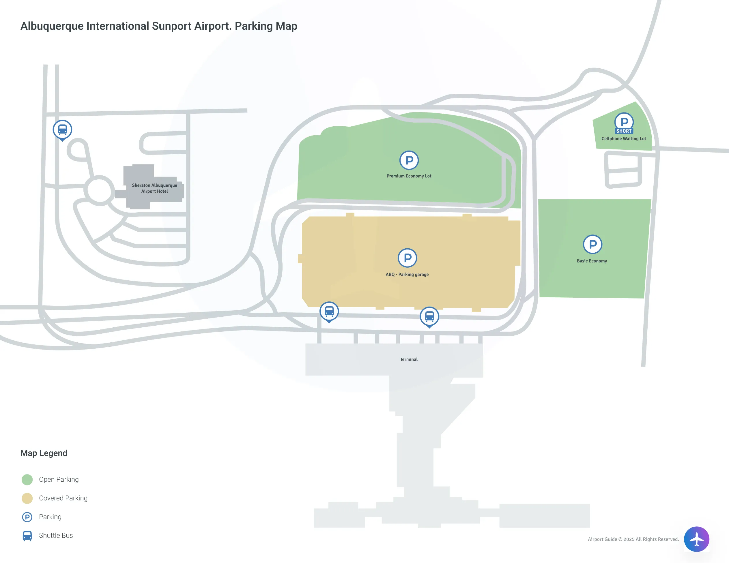 Albuquerque International Sunport (ABQ) Parking Map