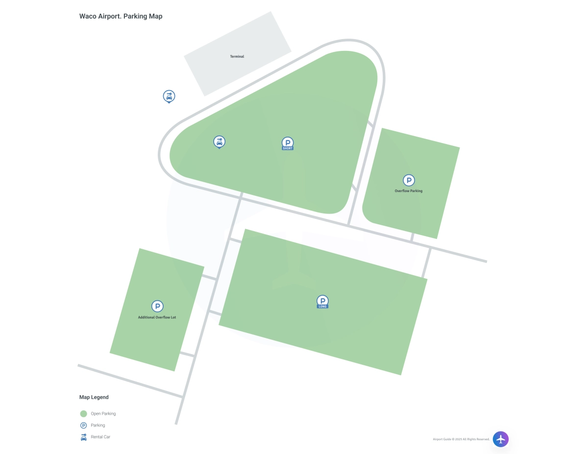 Waco Regional Airport (ACT) Parking Map