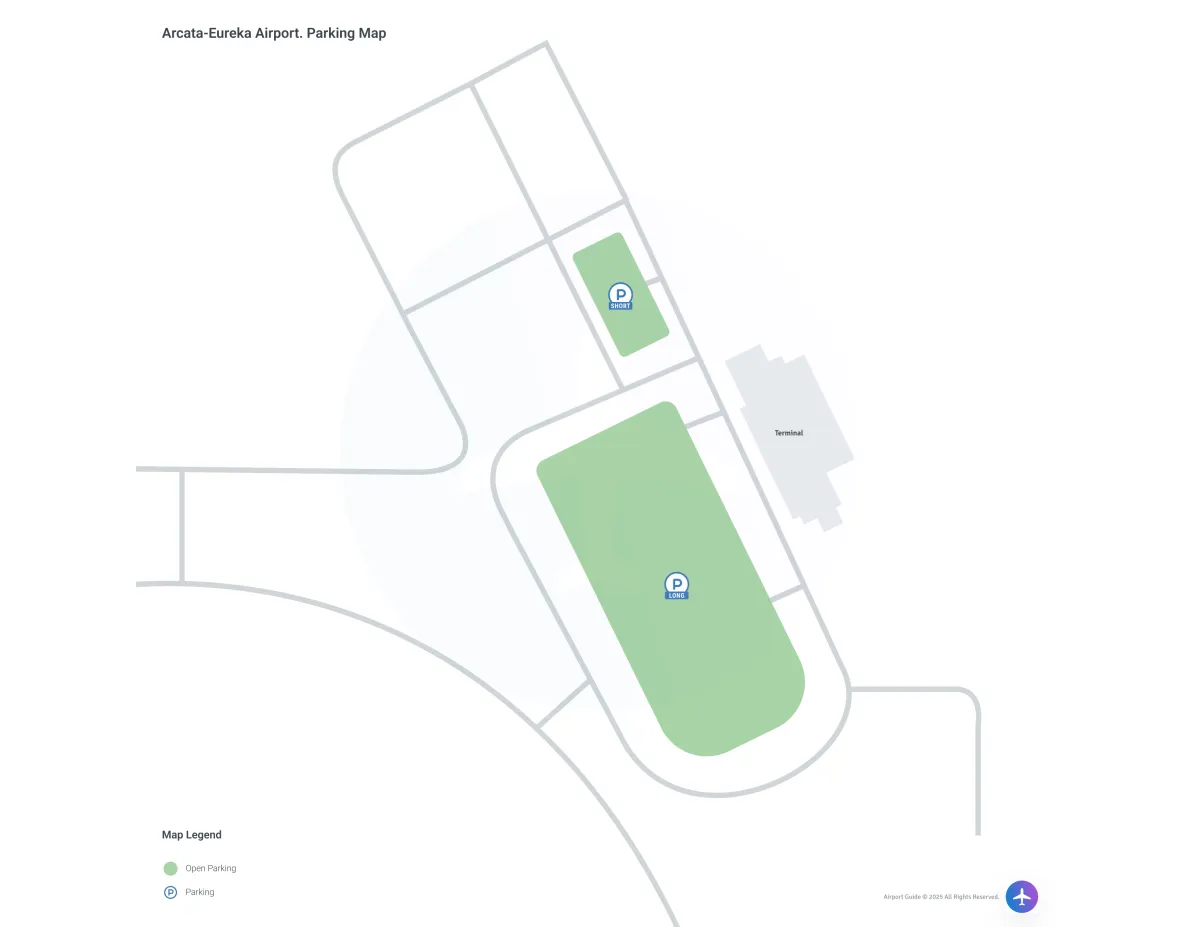 California Redwood Coast-Humboldt County Airport (ACV) Parking Map
