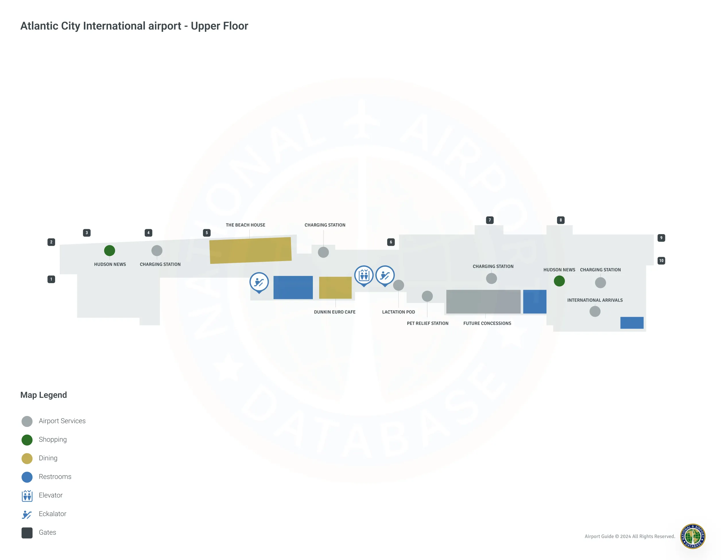 ACY Terminal / Upper Floor Map