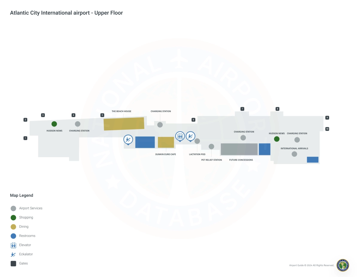 ACY Terminal / Upper Floor Map