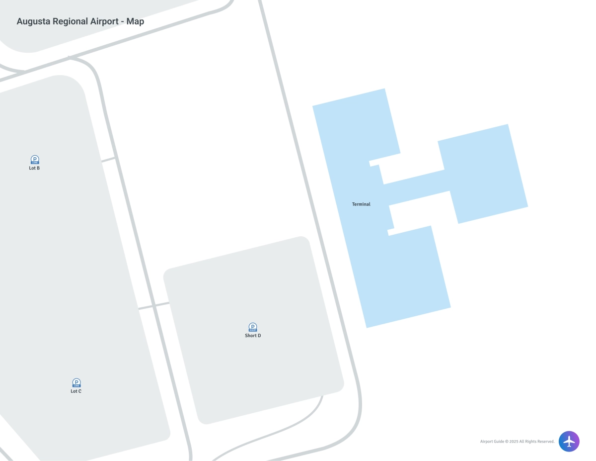 Augusta Regional Airport at Bush Field (AGS) Map