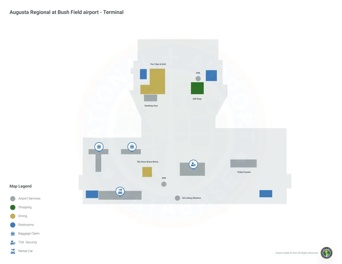 Augusta Airport AGS | Terminal 1/Level 1 Map
