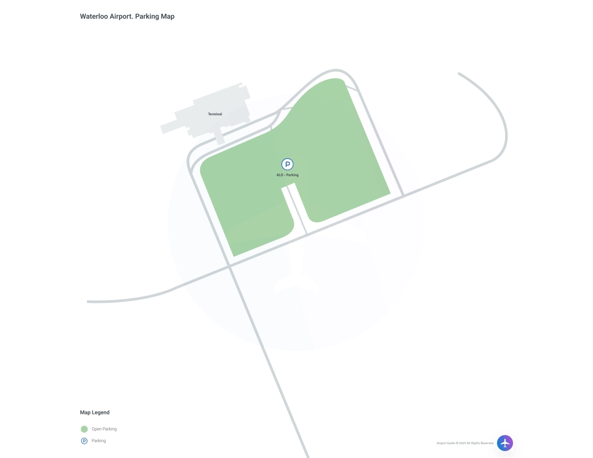 Waterloo Regional Airport-Livingston Betsworth Field (ALO) Parking Map