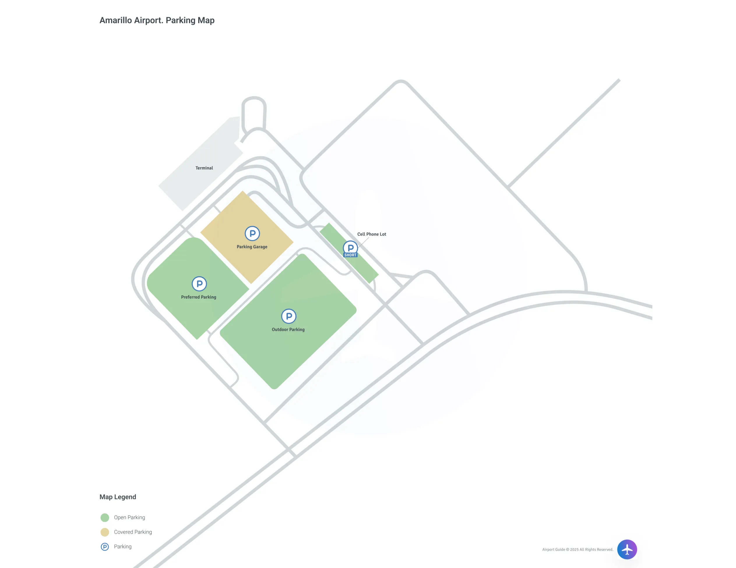 Rick Husband Amarillo International Airport (AMA) Parking Map