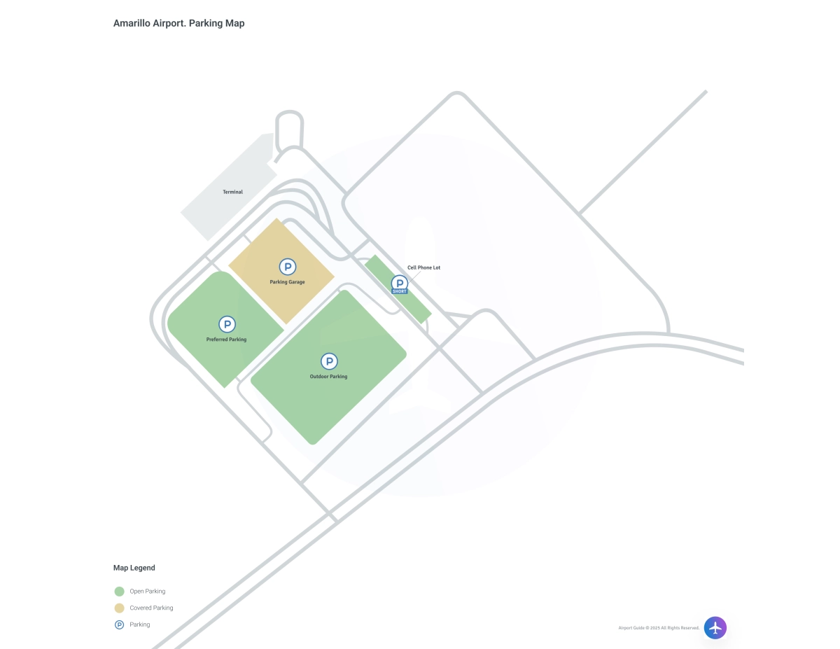 Rick Husband Amarillo International Airport (AMA) Parking Map