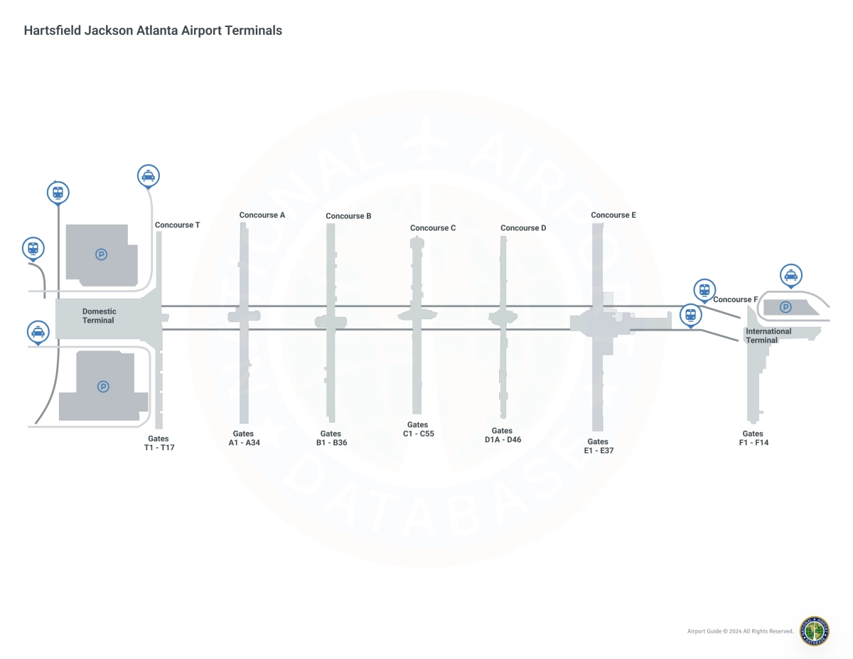 Hartsfield-Jackson Atlanta International Airport (ATL) Map