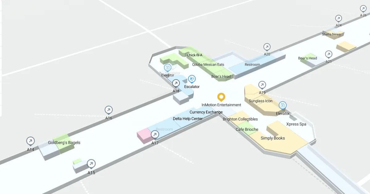 Hartsfield-Jackson Atlanta International Airport Concourse A Interactive Map