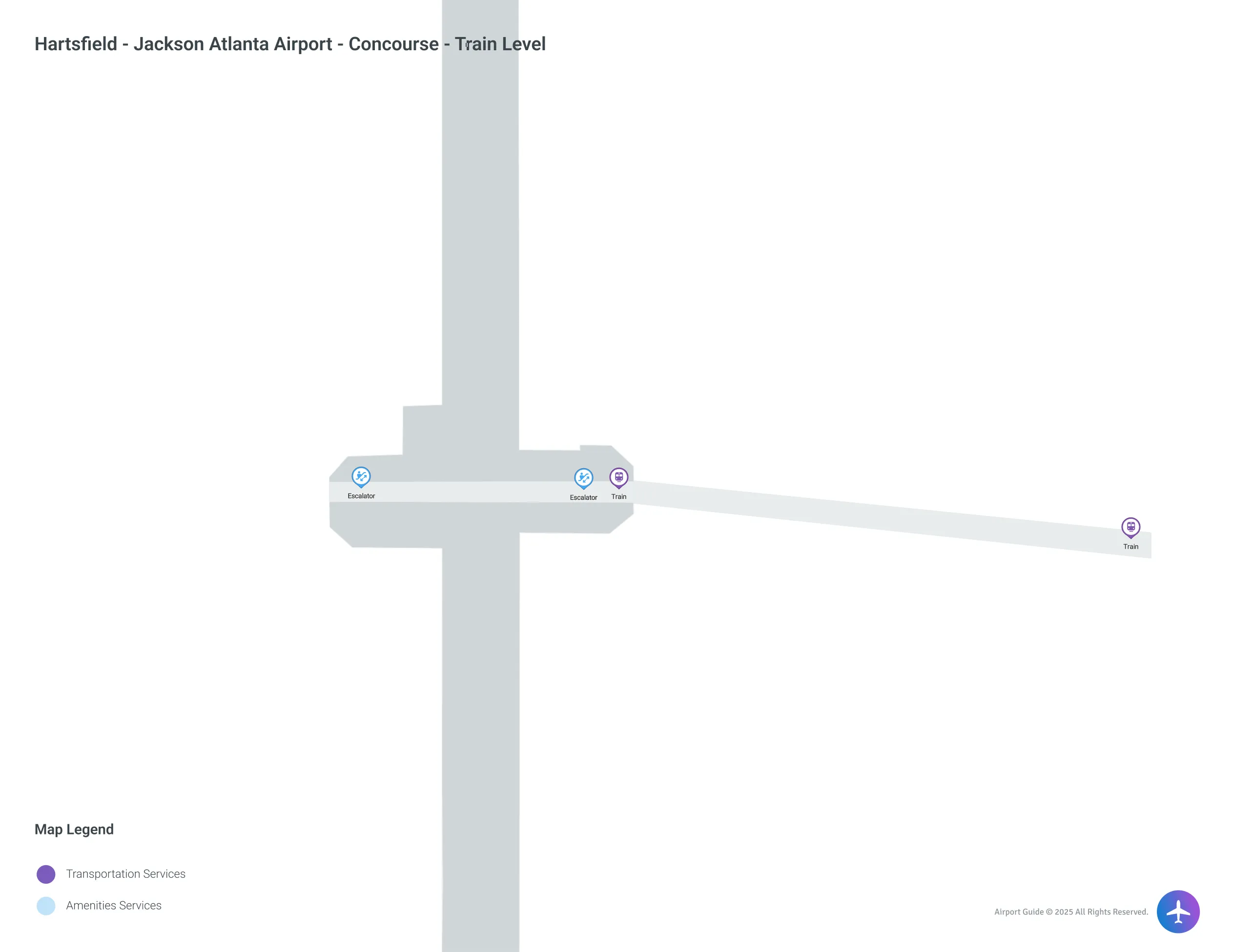 ATL Concourse A Train Level map
