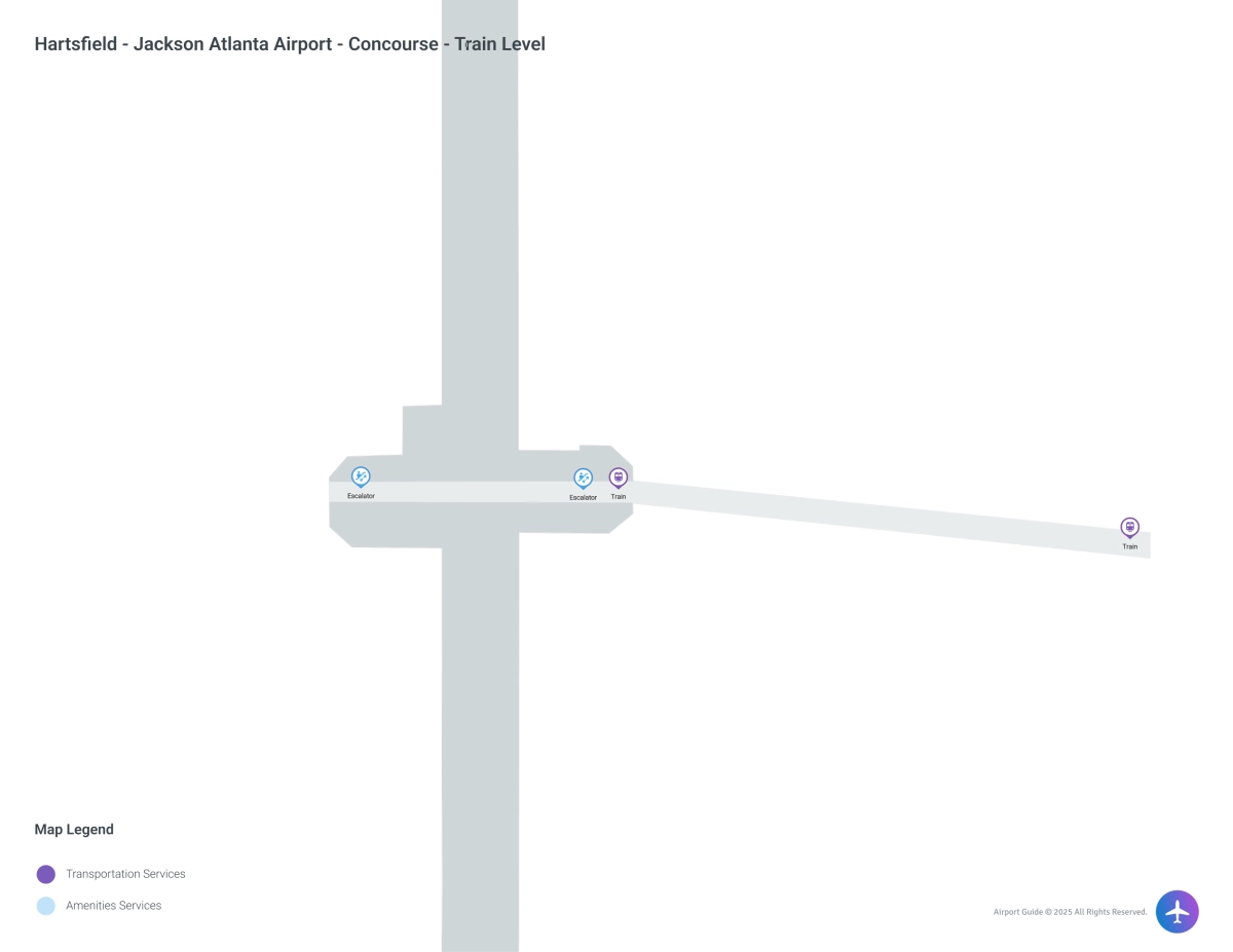 ATL Concourse A / Train Level Map