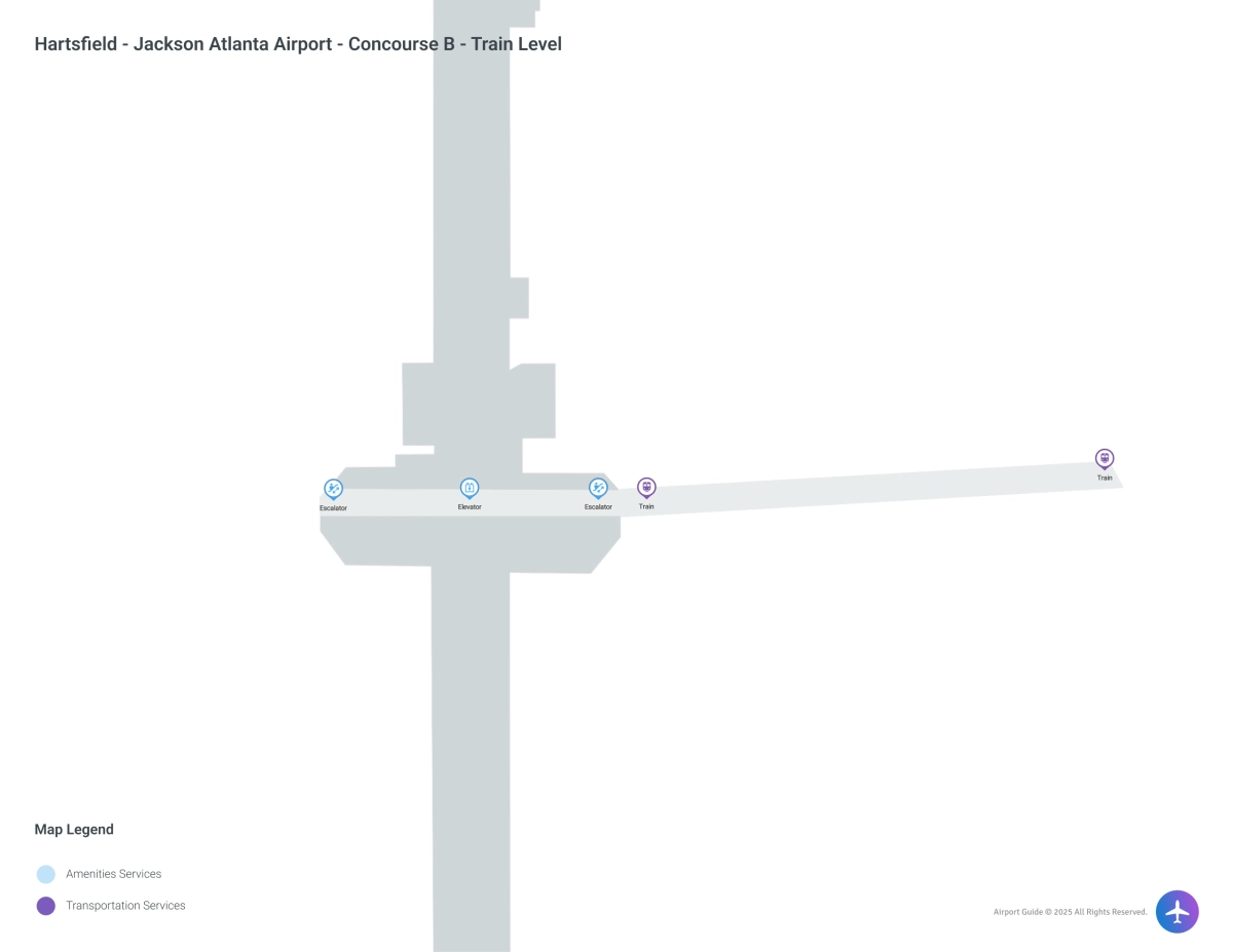 ATL Concourse B / Train Level Map