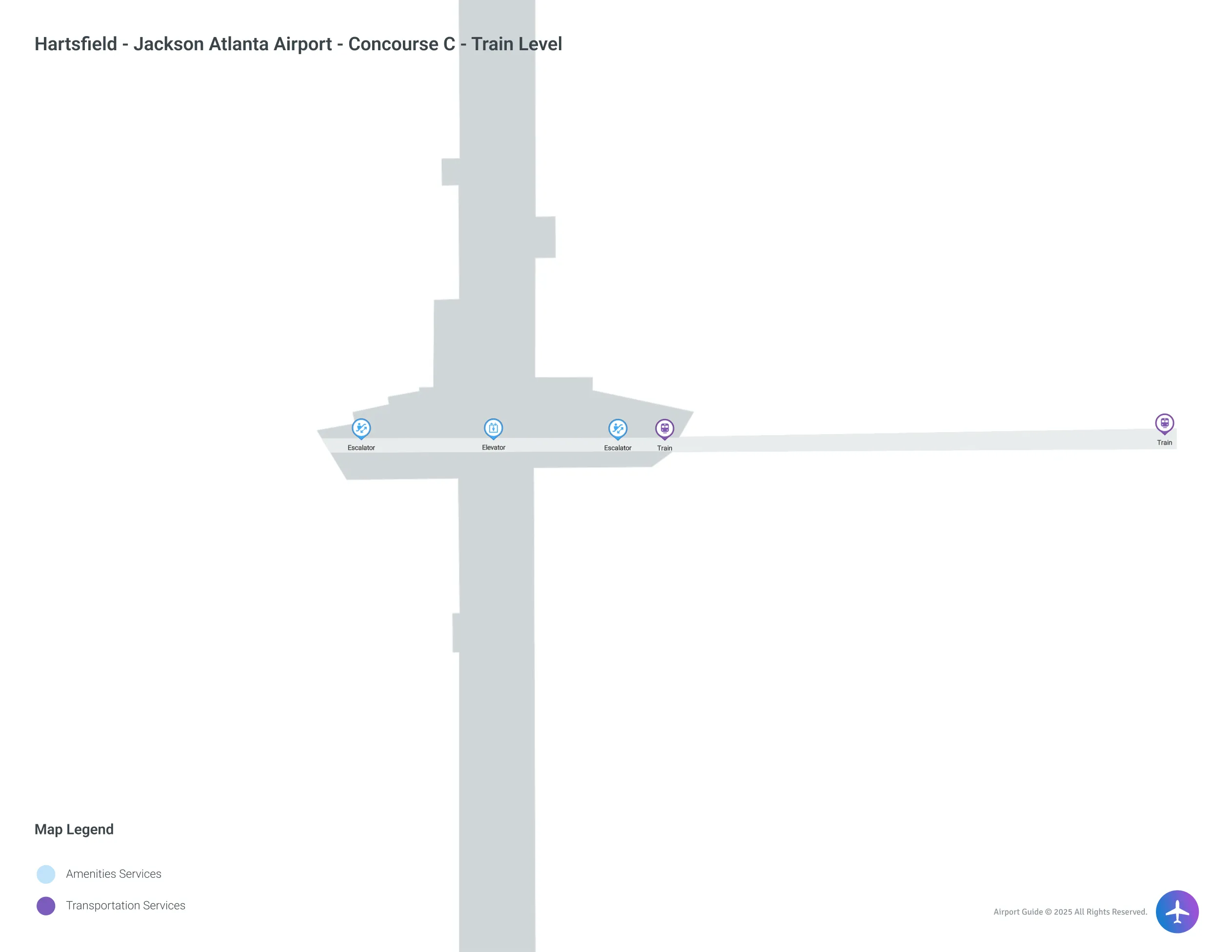 ATL Concourse C Train Level map