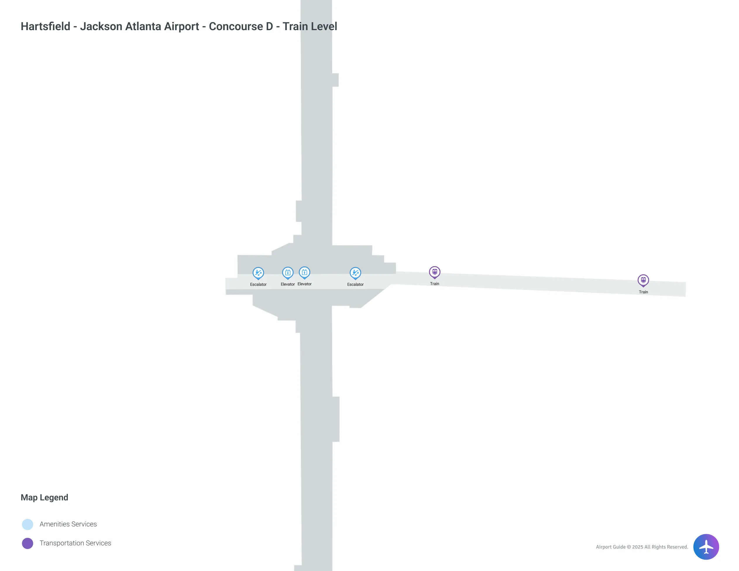 ATL Concourse D Train Level map