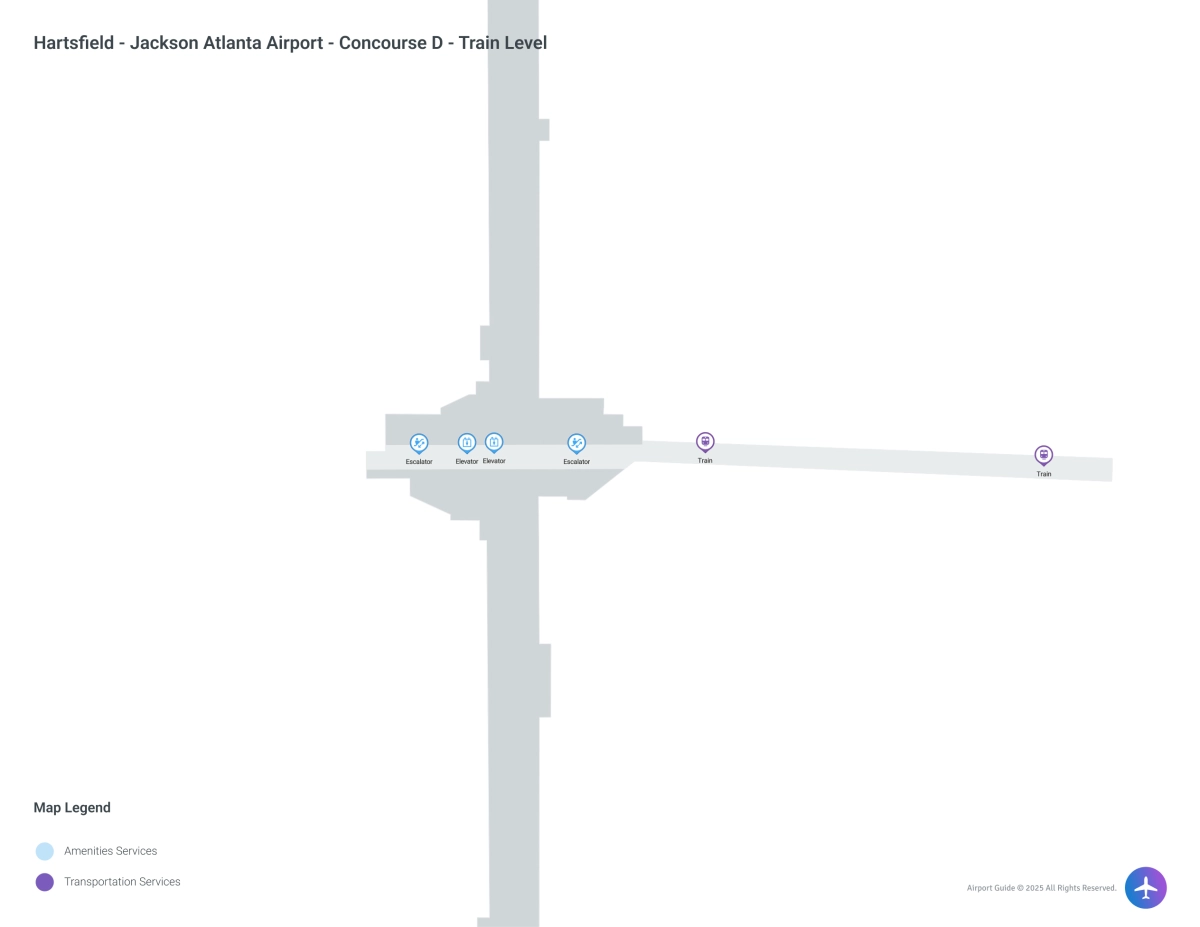 ATL Concourse D Train Level map