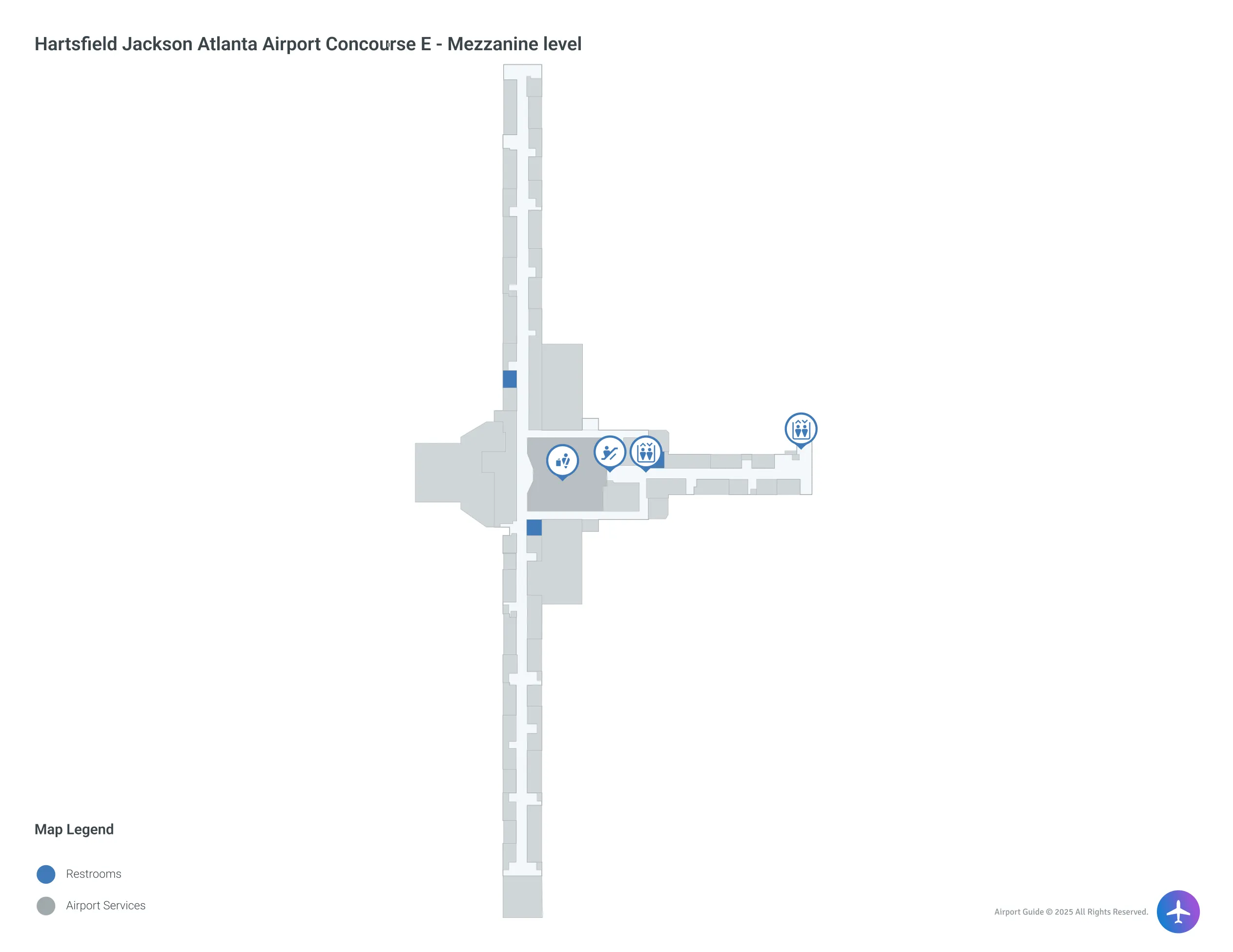 ATL Concourse E Mezzanine Level map