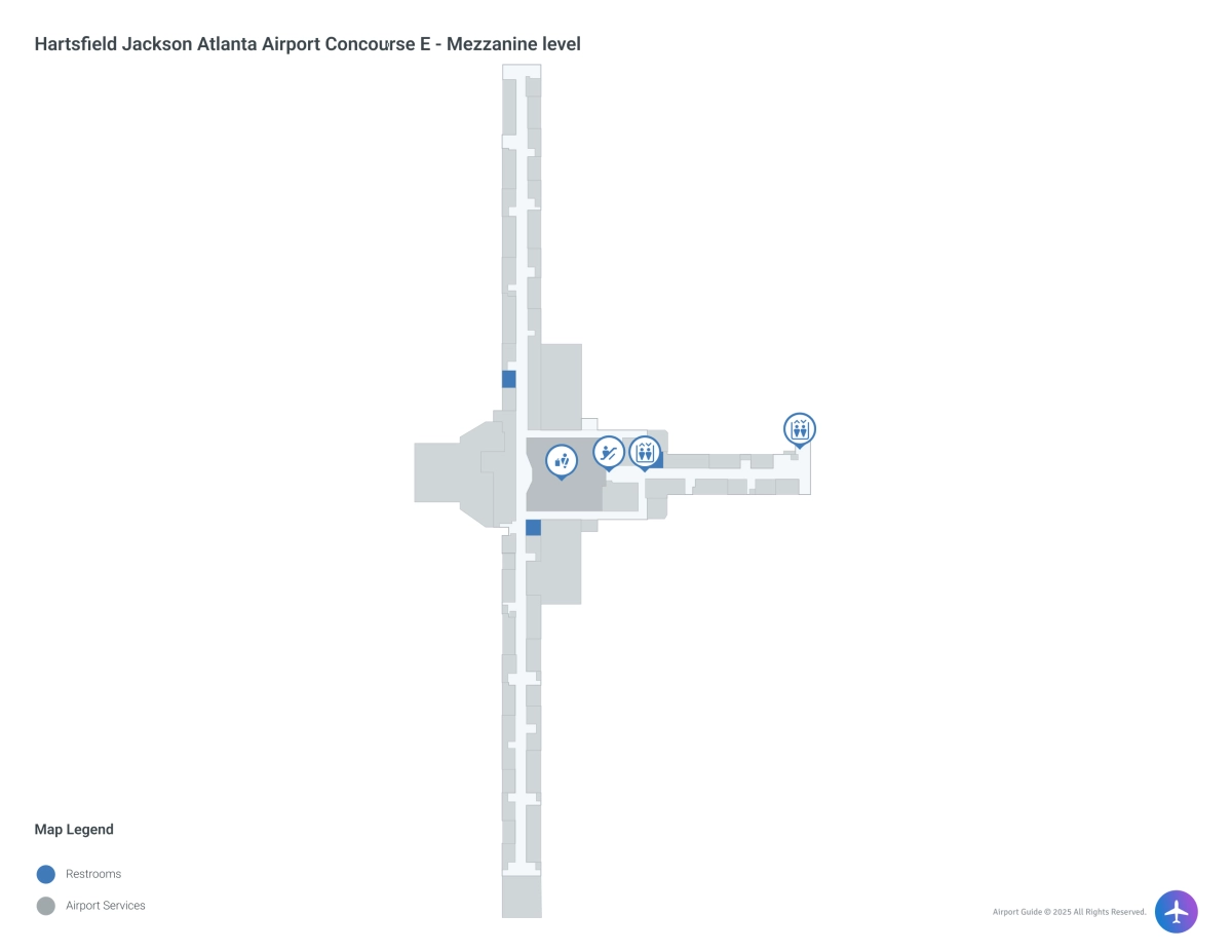 ATL Concourse E / Mezzanine Level Map