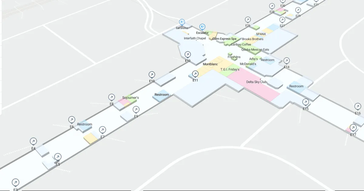 Hartsfield-Jackson Atlanta International Airport Concourse E Map