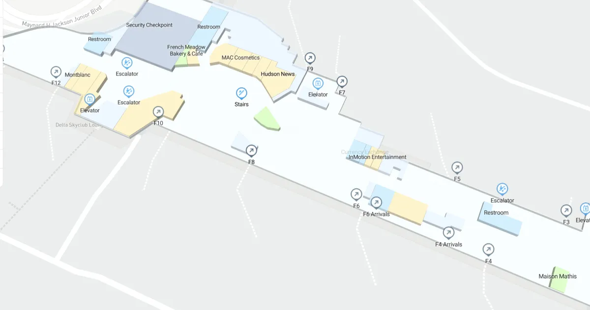Hartsfield-Jackson Atlanta International Airport Concourse F Interactive Map