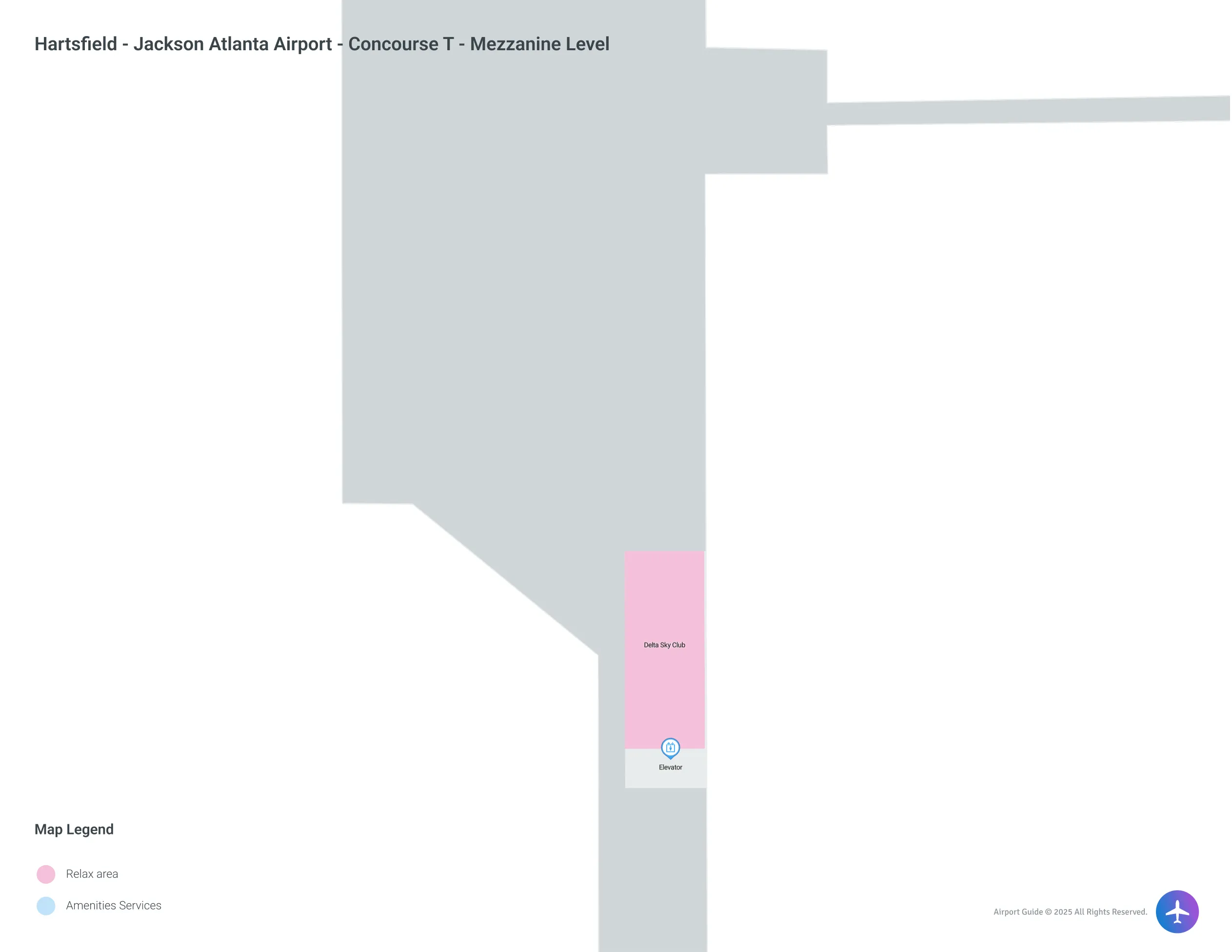 Hartsfield - Jackson Atlanta Airport ATL | Concourse T/Mezzanine Level Map