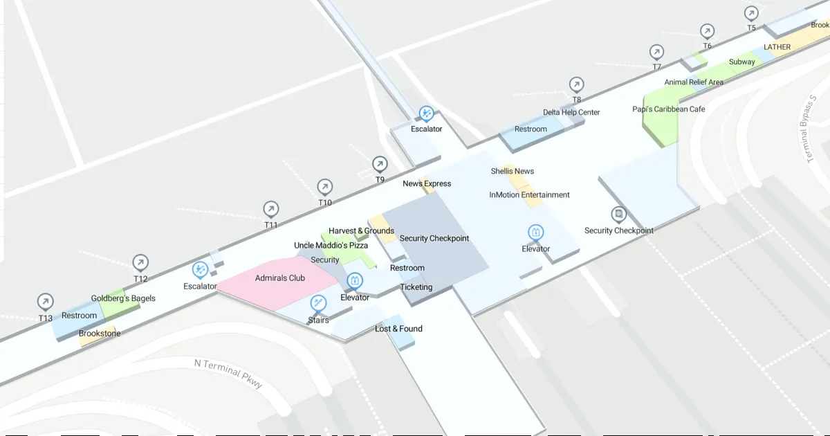 Hartsfield-Jackson Atlanta International Airport Concourse T Map