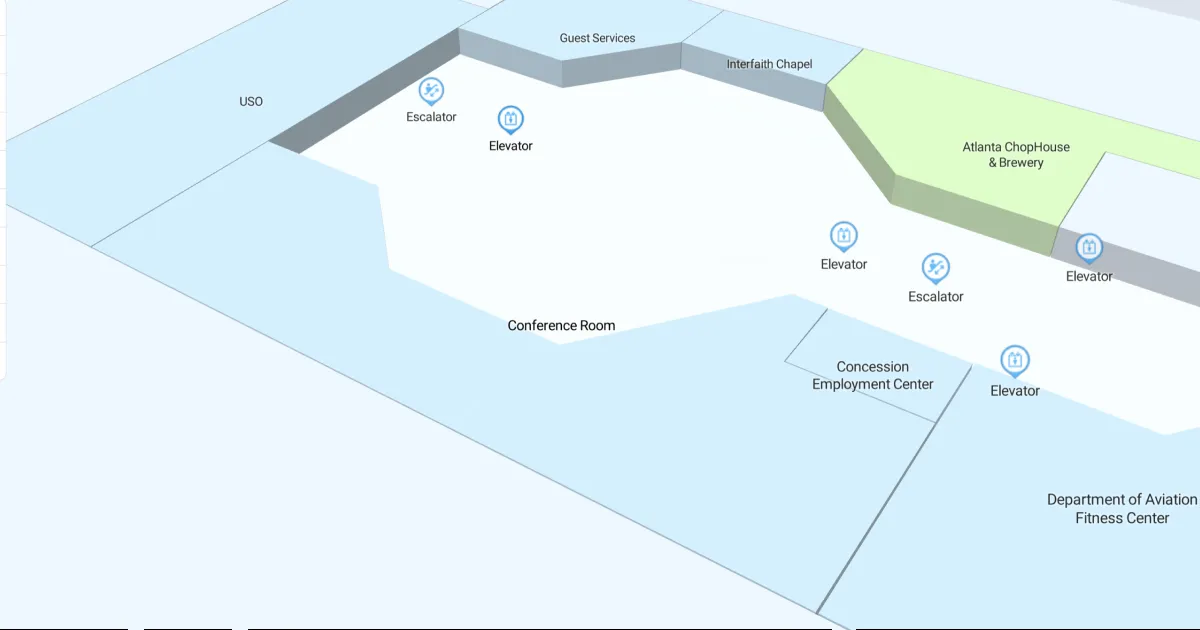 ATL Terminal Domestic Mezzanine Level Interactive map