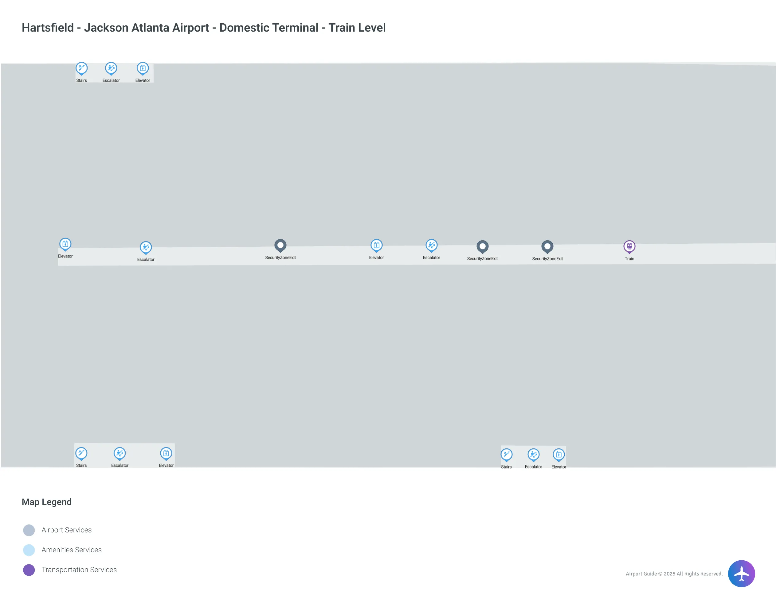 ATL Terminal Domestic Train Level map