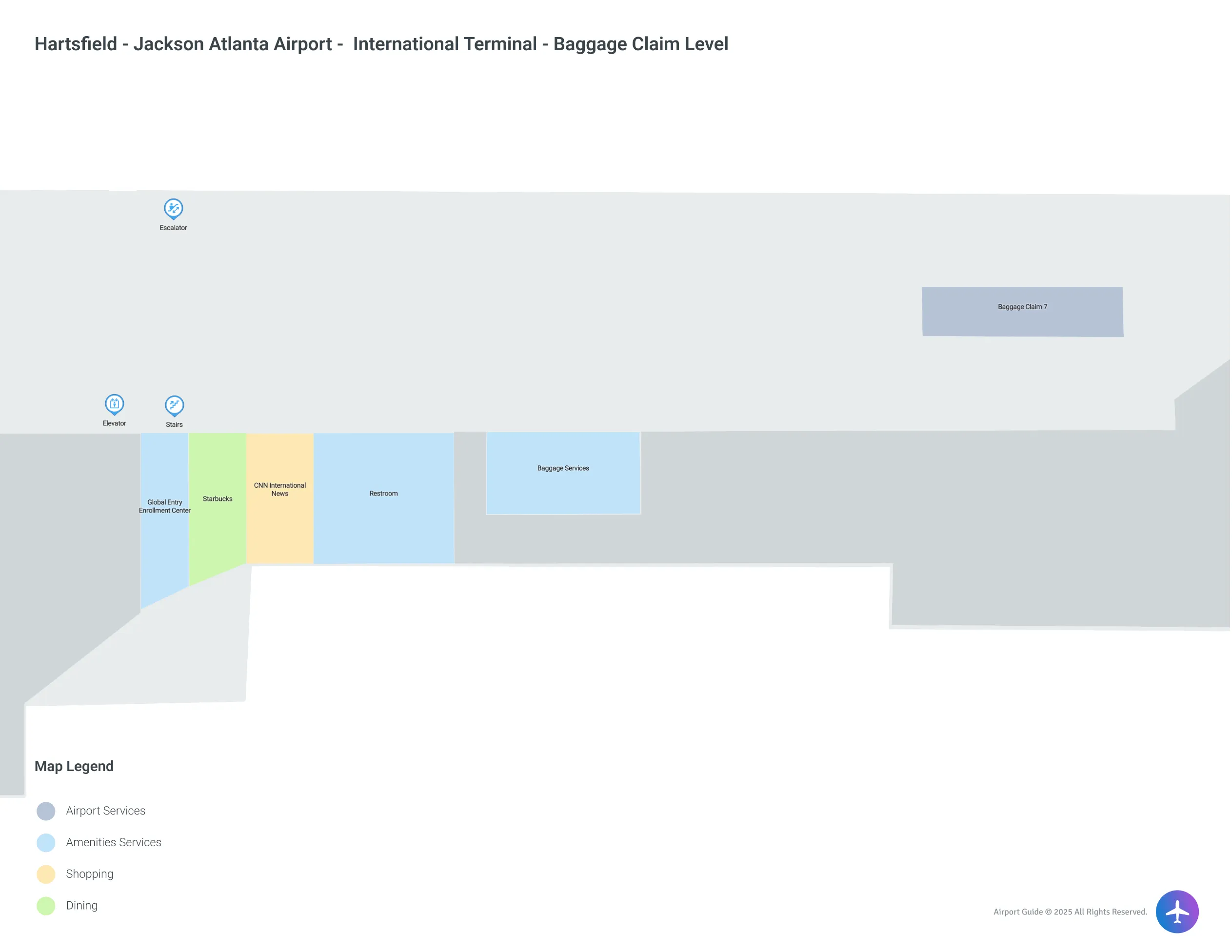 ATL Terminal International Baggage Claim Level map