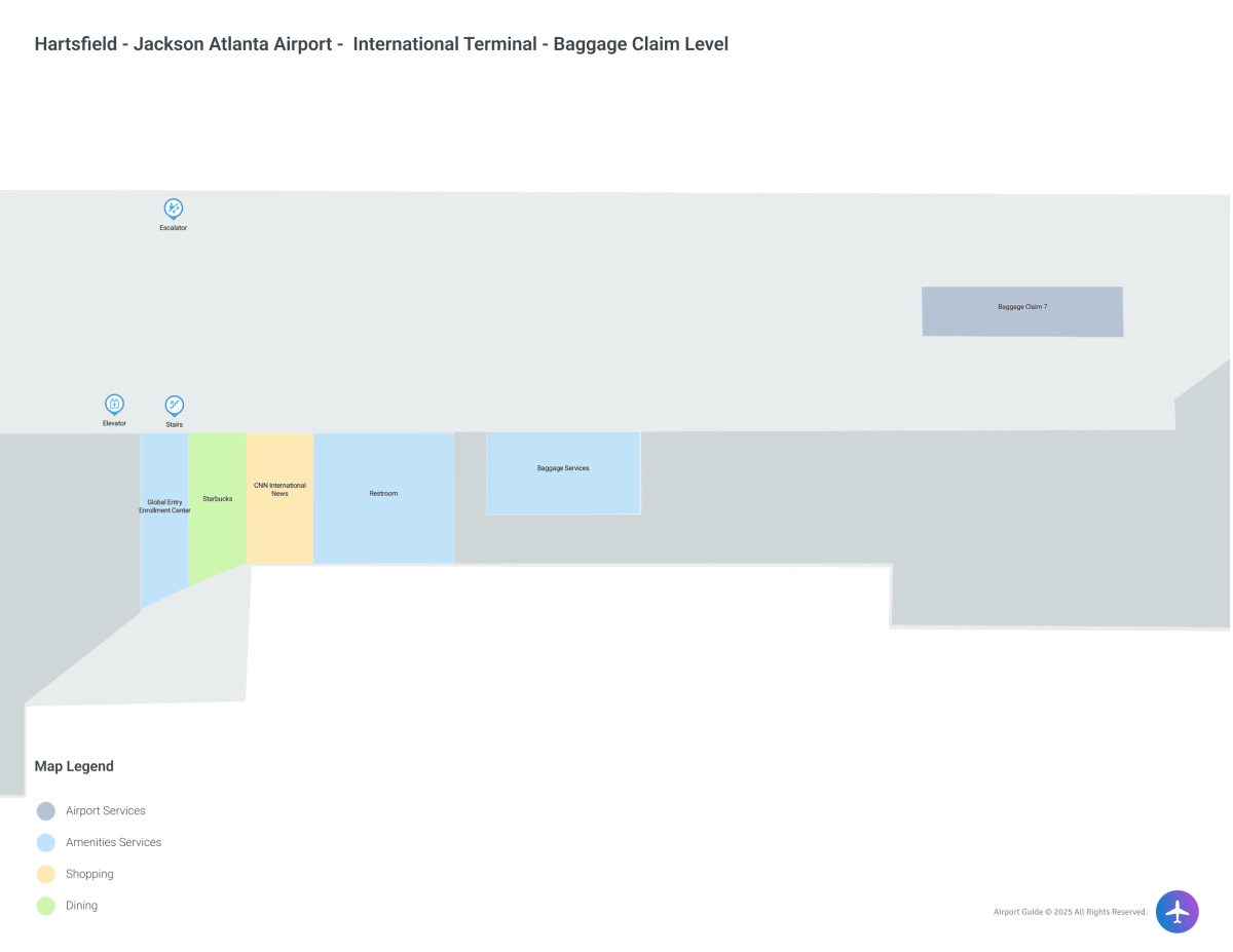 ATL Terminal International Baggage Claim Level map