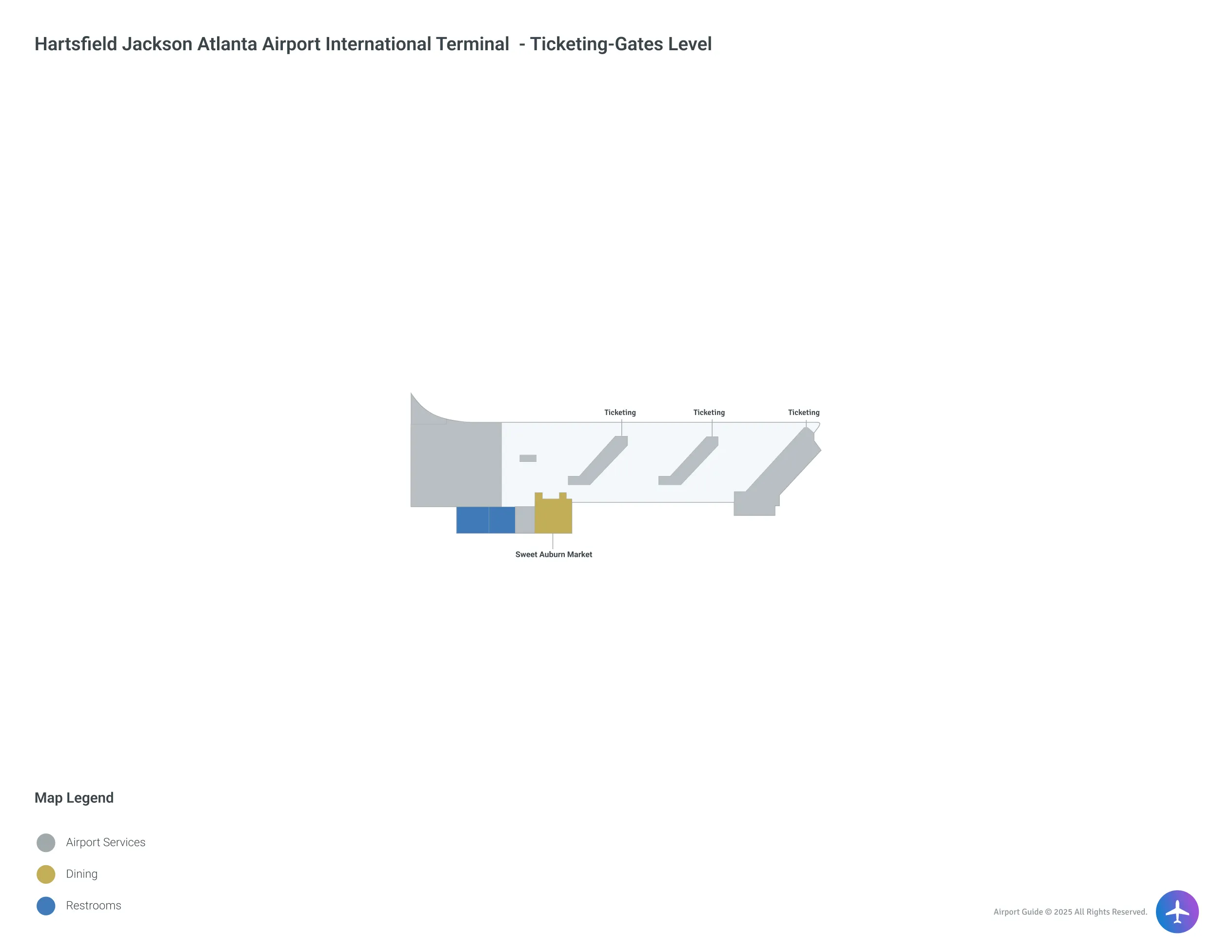 ATL Terminal International Ticketing Level map