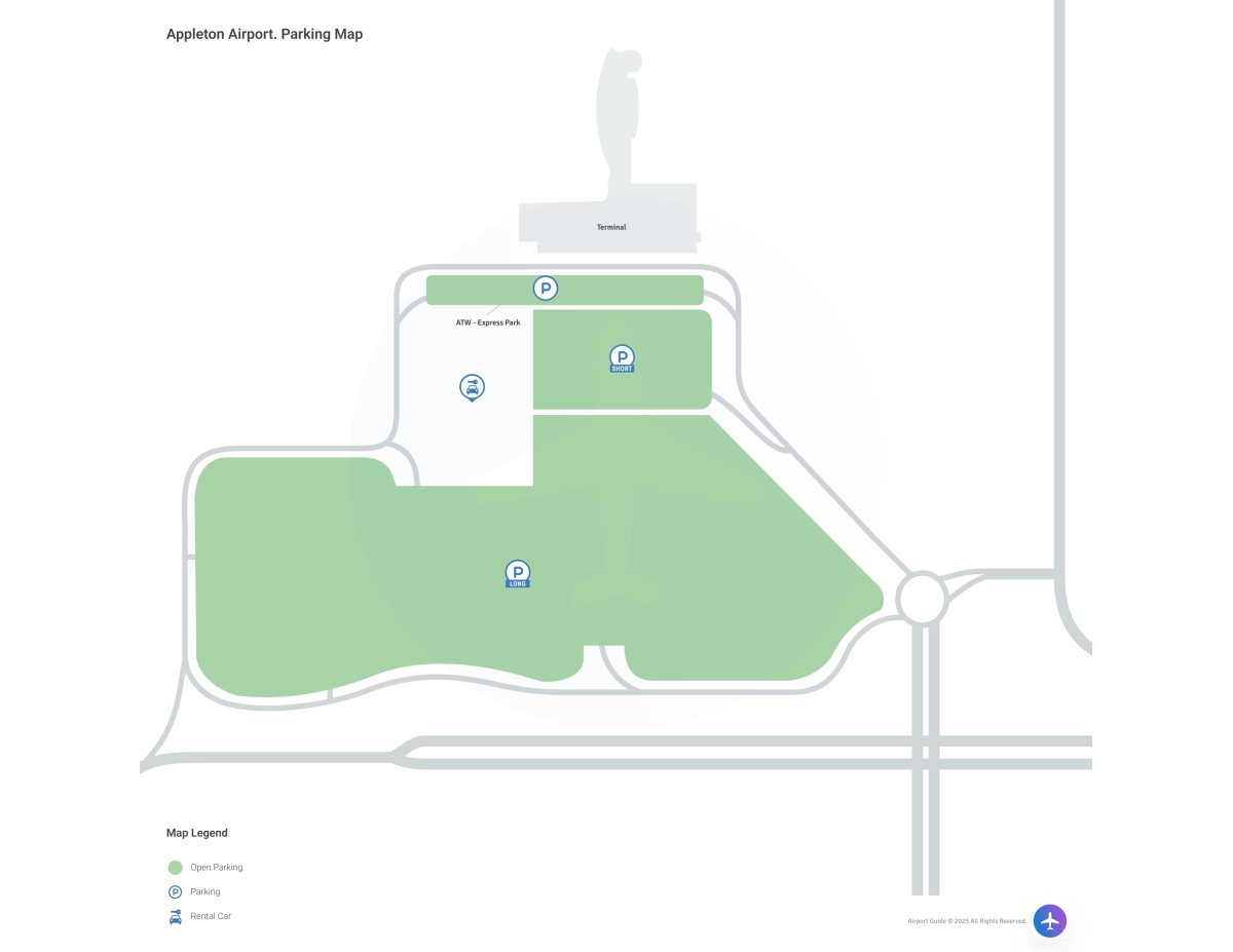 Appleton International Airport (ATW) Parking Map