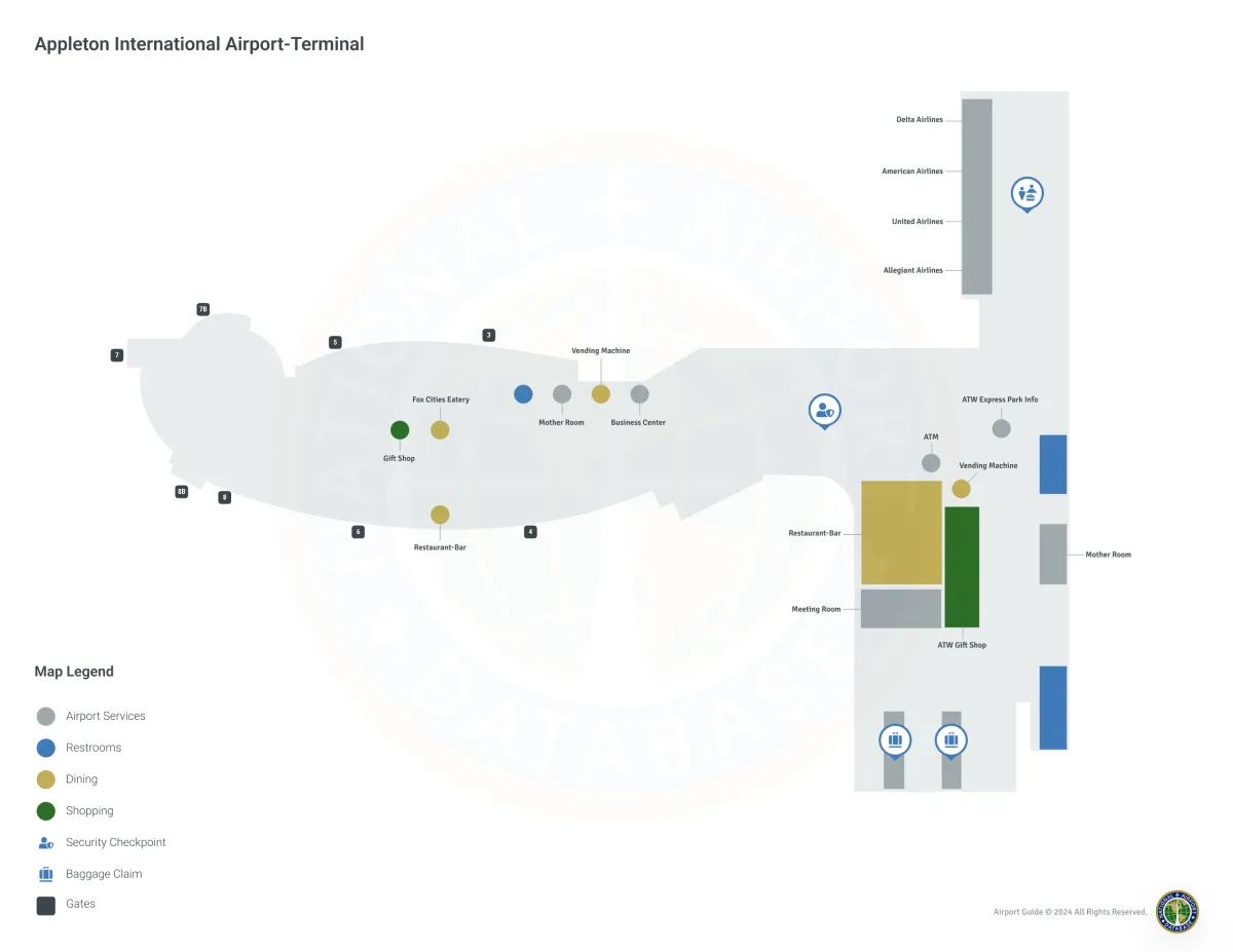 ATW Airport Terminal Map