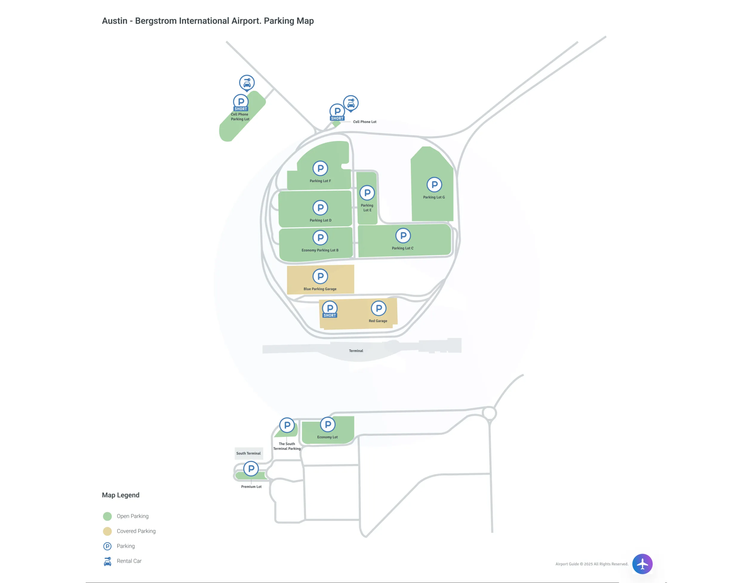 Austin-Bergstrom International Airport (AUS) Parking Map