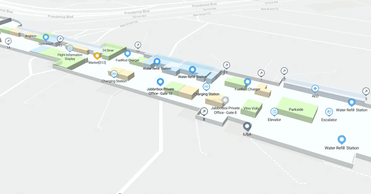 Austin-Bergstrom International Airport East Concourse Map