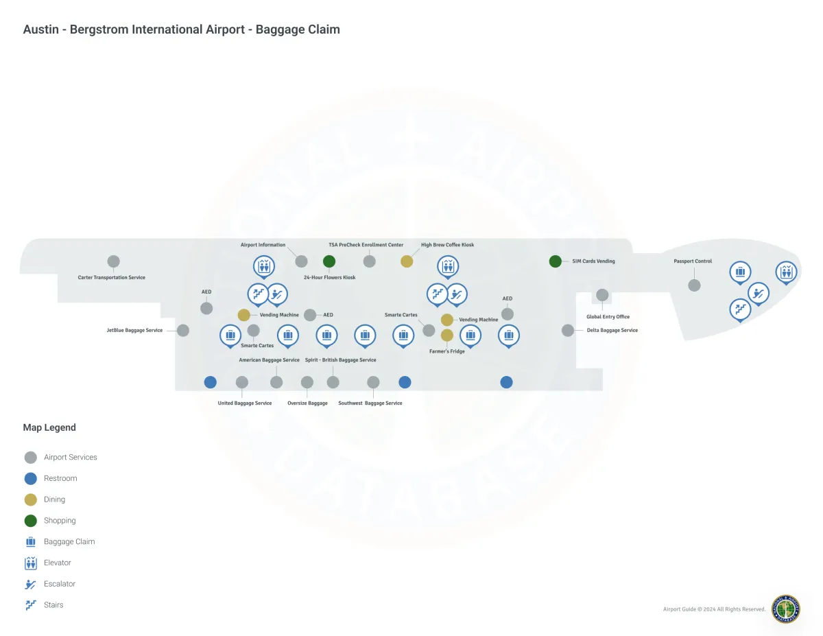 AUS Terminal / Baggage Claim Level Map