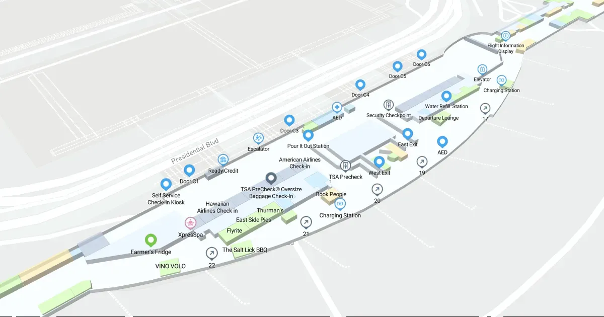 Austin-Bergstrom International Airport Terminal Map