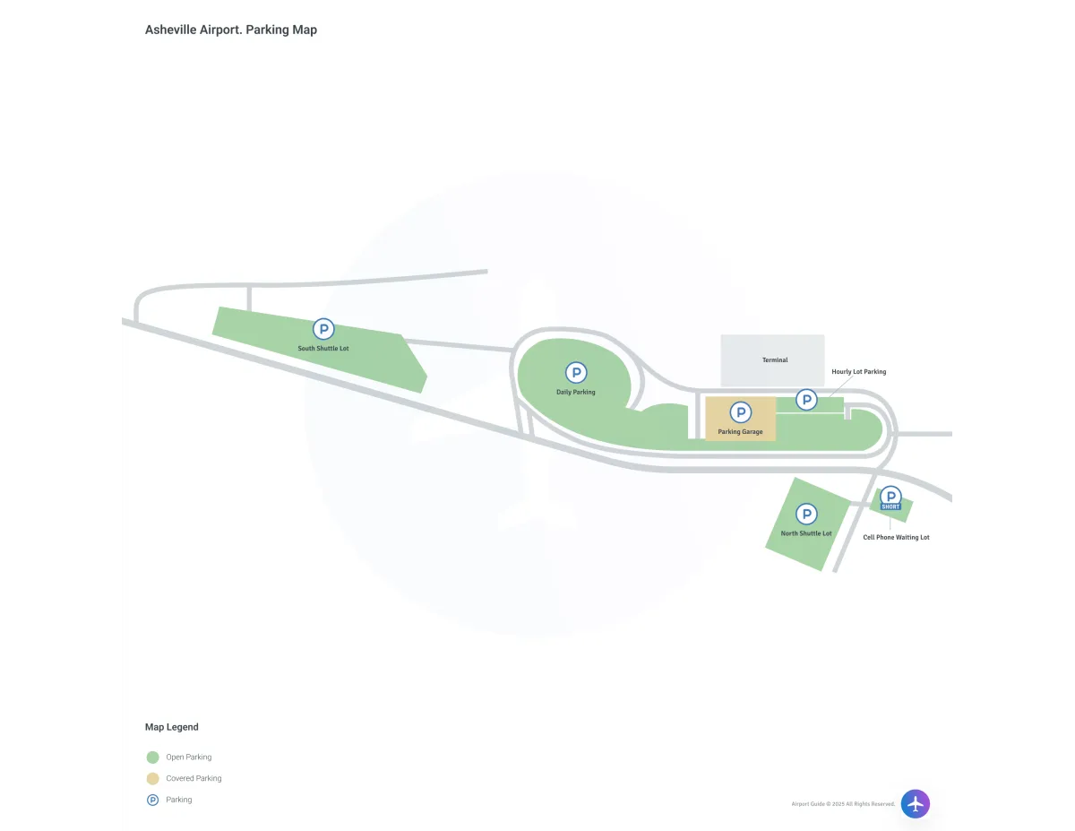 Asheville Regional Airport (AVL) Parking Map