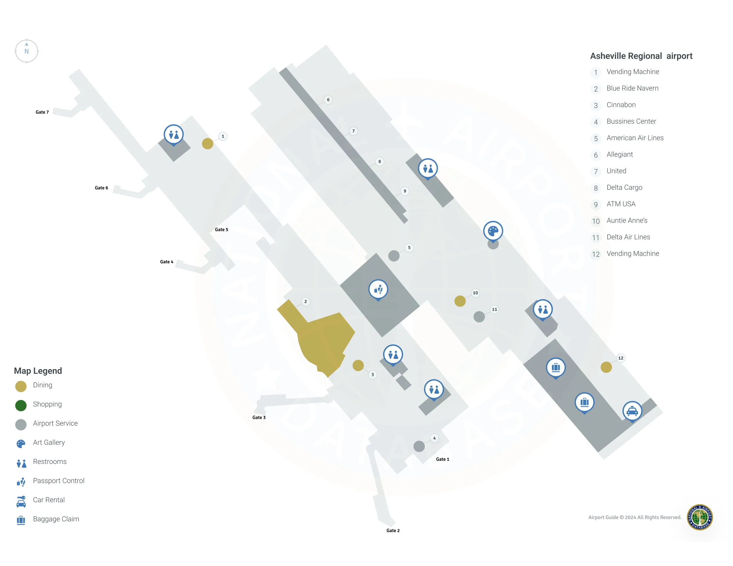 AVL Terminal Level 1 map