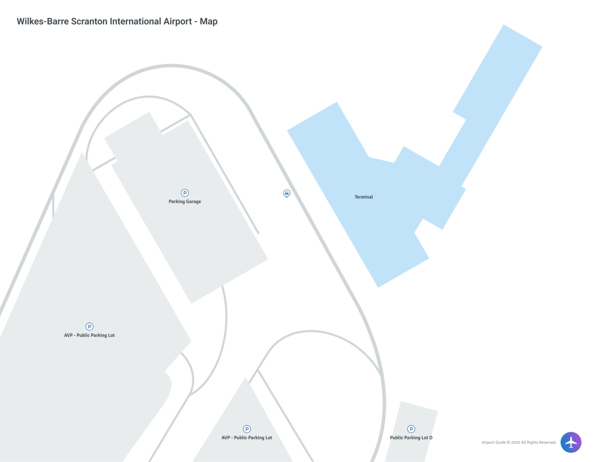 Wilkes-Barre Scranton International Airport (AVP) Map