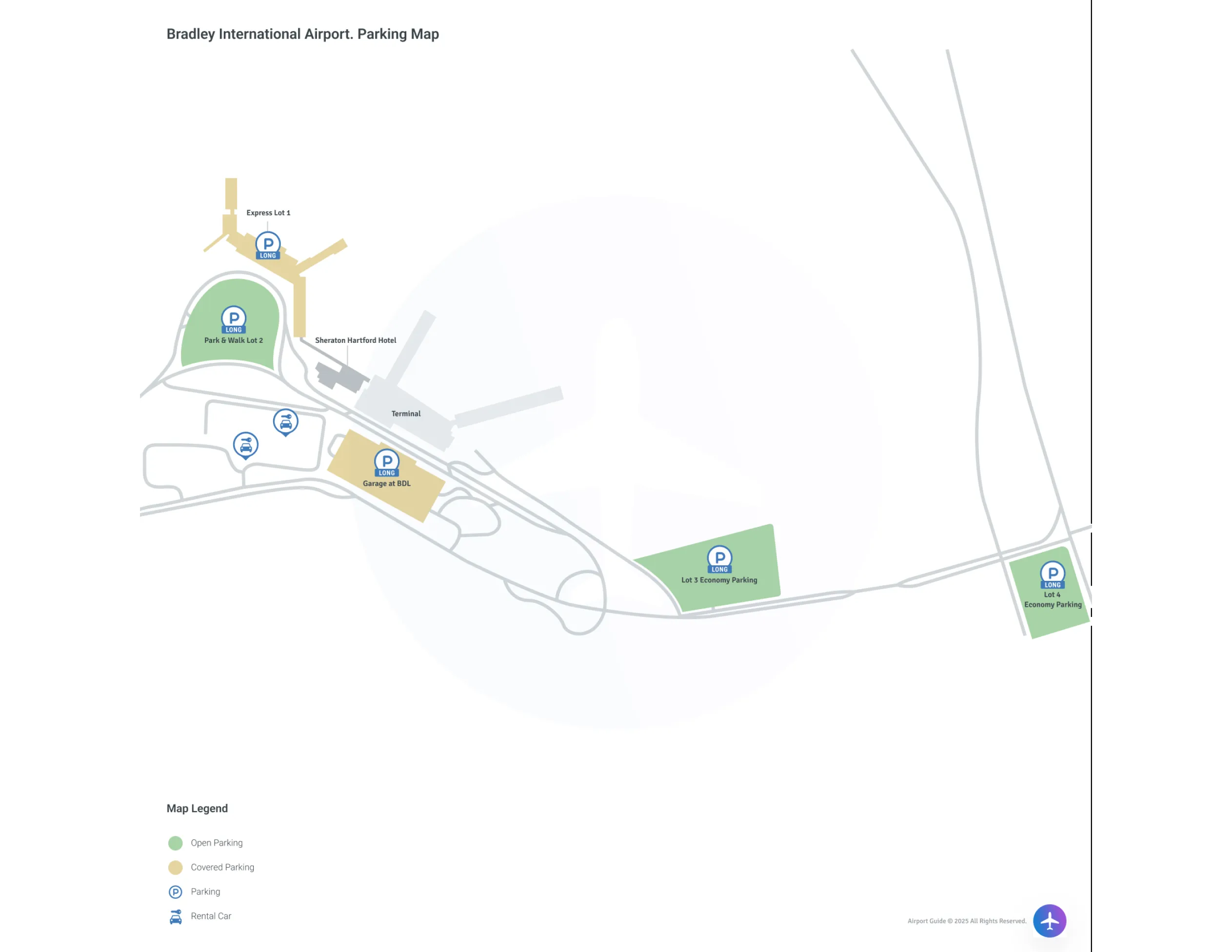 Bradley International Airport (BDL) Parking Map