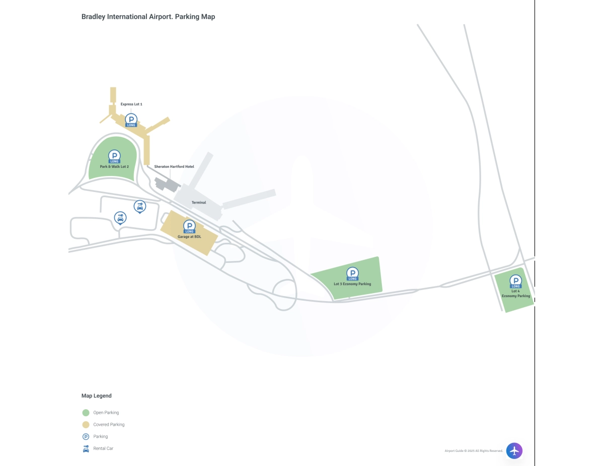 Bradley International Airport (BDL) Parking Map