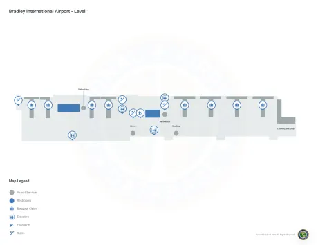 BDL Airport Terminal Map