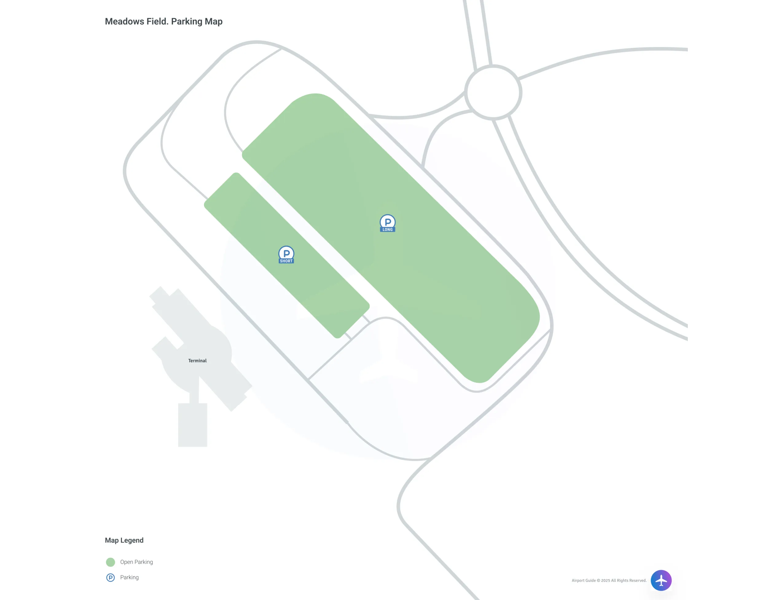 Meadows Field Airport (BFL) Parking Map