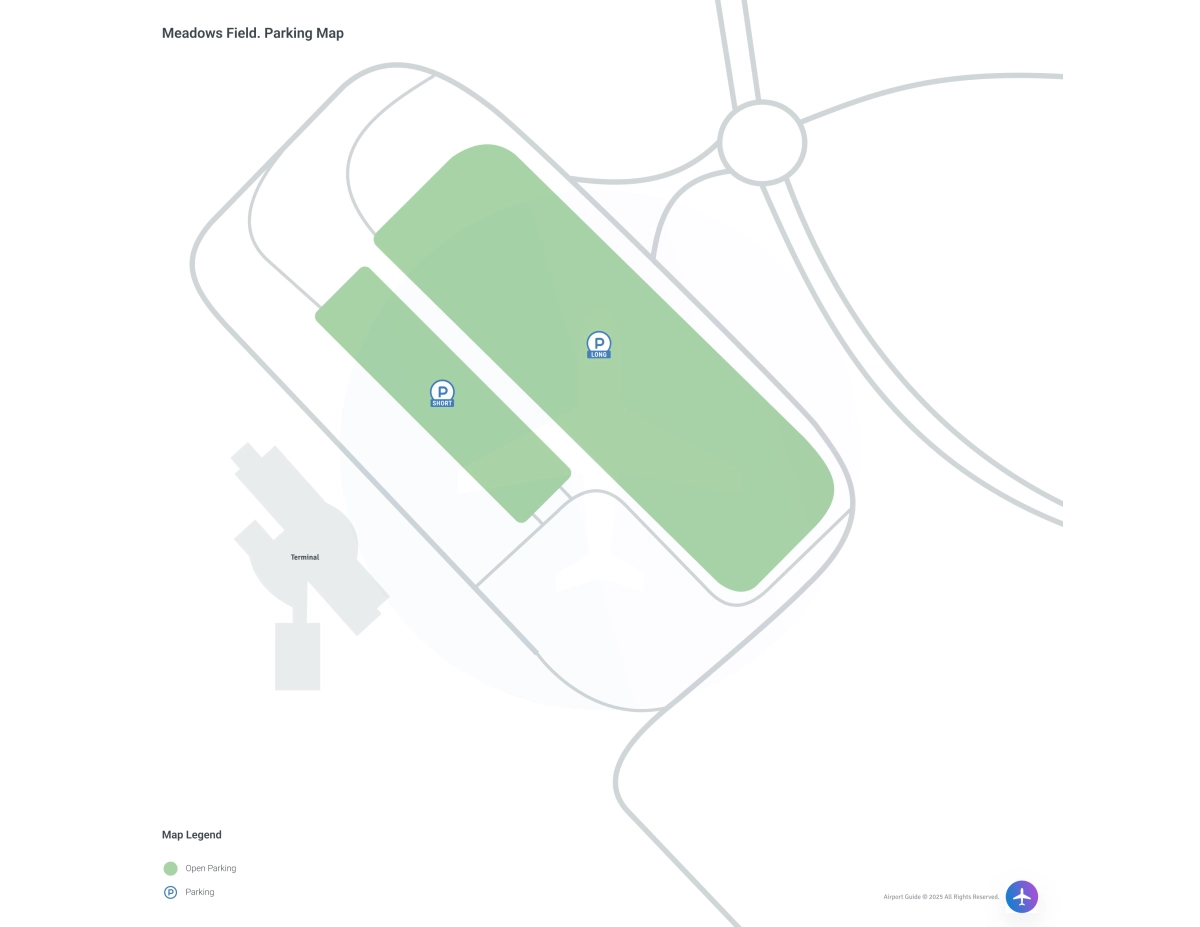 Meadows Field Airport (BFL) Parking Map