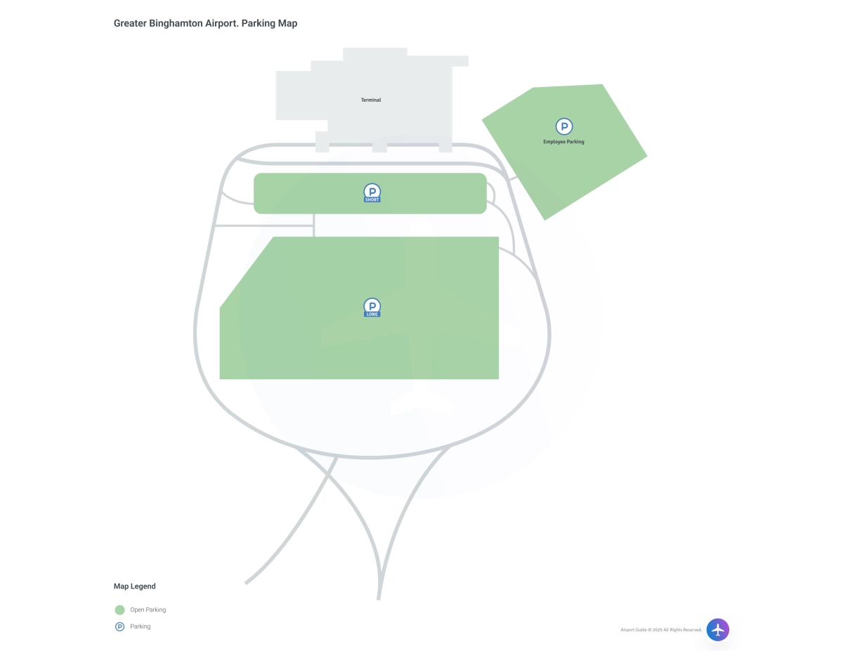 Greater Binghamton Airport-Edwin A Link Field (BGM) Parking Map