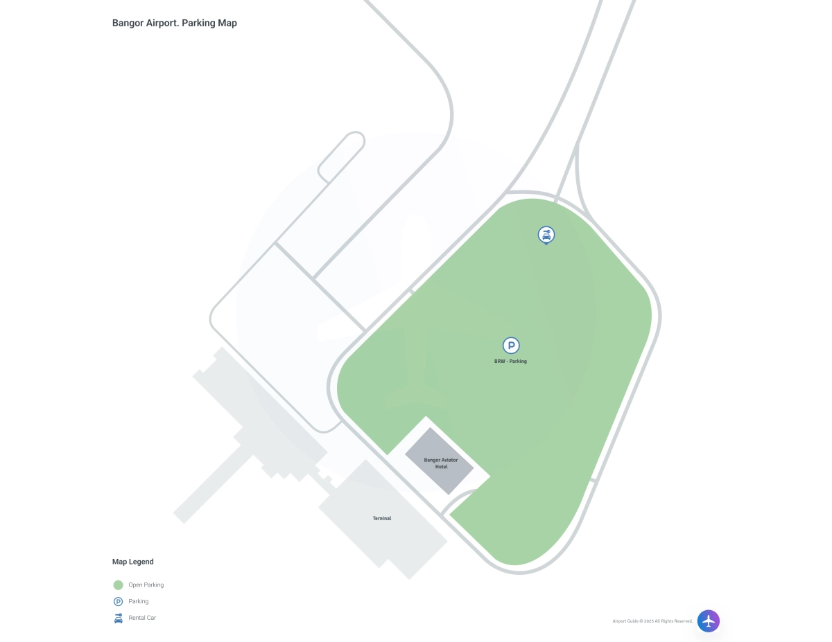Bangor International Airport (BGR) Parking Map