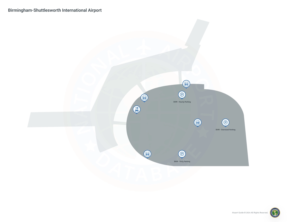 Birmingham-Shuttlesworth International Airport (BHM) Map