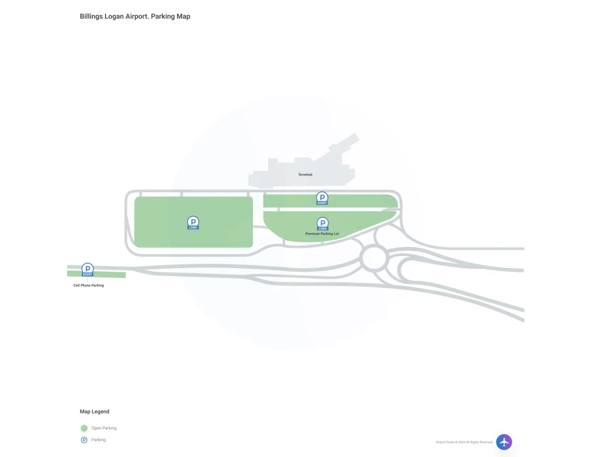 Billings Logan International Airport (BIL) Parking Map