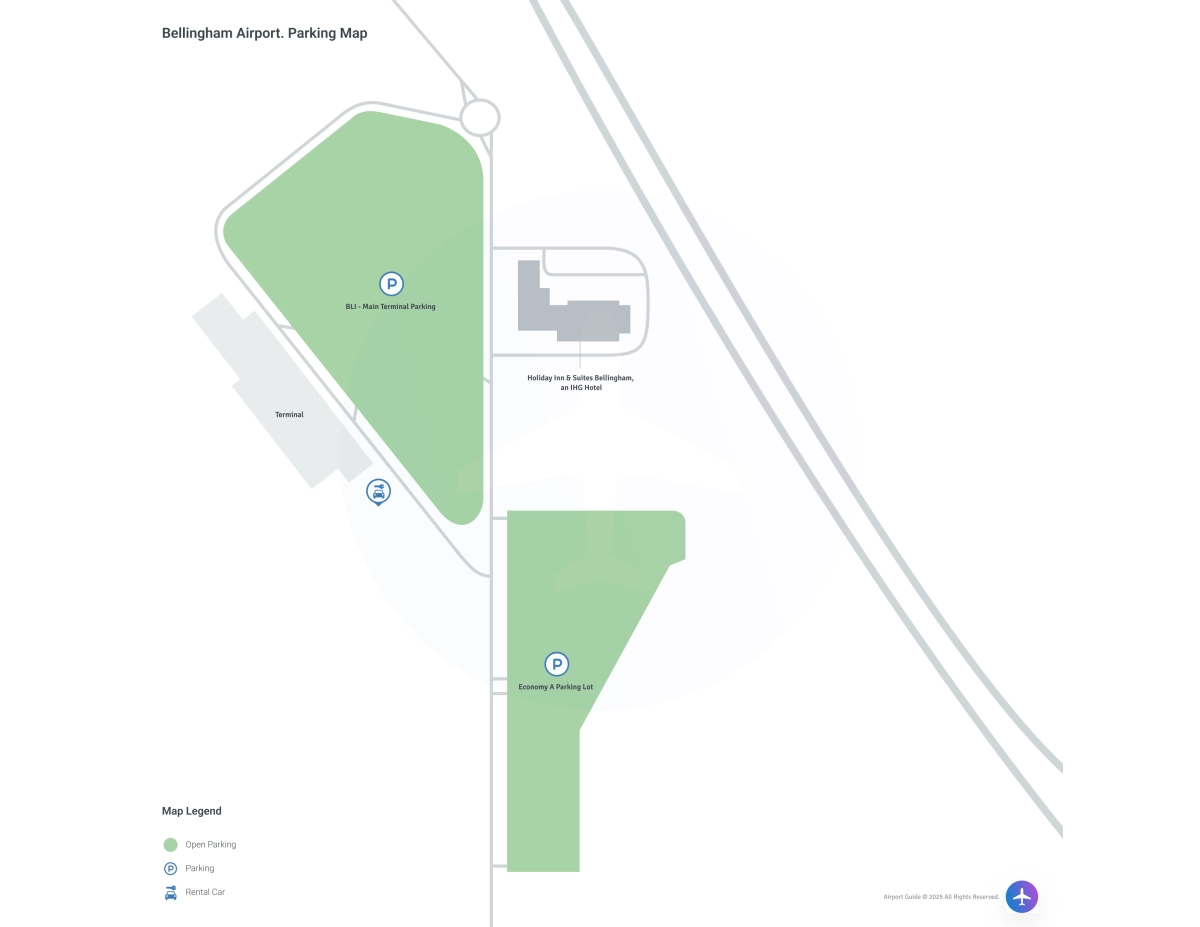 Bellingham International Airport (BLI) Parking Map