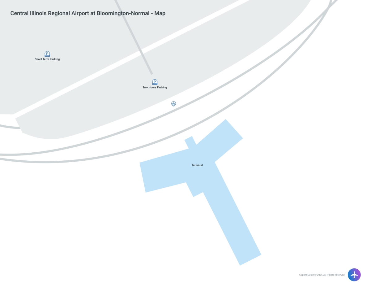Central IL Regional Airport at Bloomington-Normal (BMI) Map